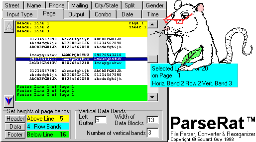 Screenshot of ParseRat File Parser, Converter, Restructurer 2.0e