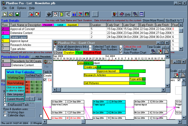 Click to view PlanBee project management planning tool 2.0e screenshot